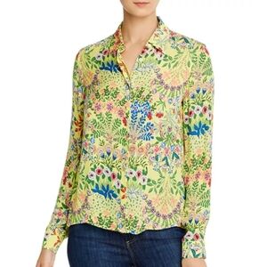 Alice + Olivia Willa Floral-Print Button Front Blouse